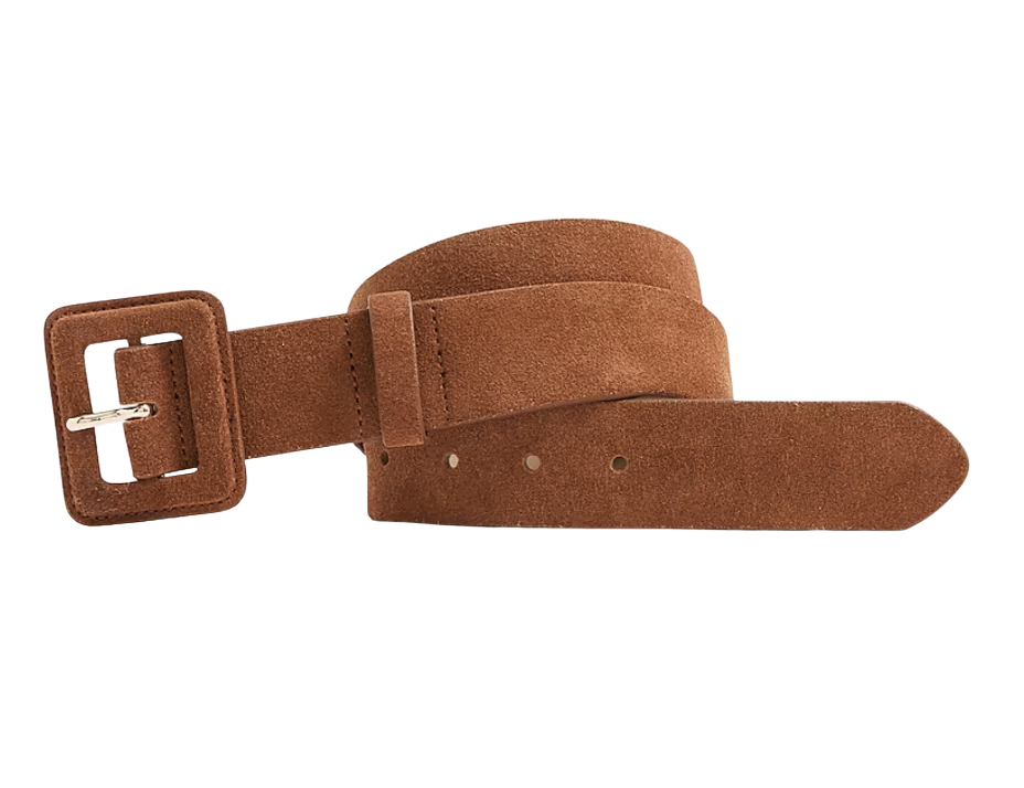 Suede Square Buckle Belt